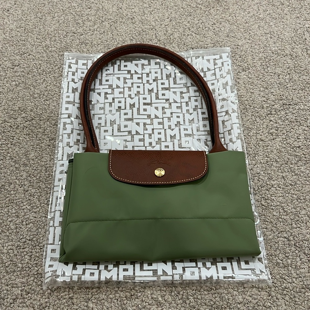 Longchamp nylon tote in green